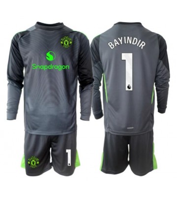 Manchester United Altay Bayindir #1 Portero Segunda Equipación Niños 2025-26 Manga Larga (+ Pantalones cortos)